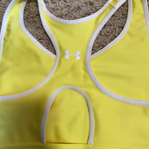 BNWOT Under Armour Sports Bra in bright yellow size small - Picture 5 of 5
